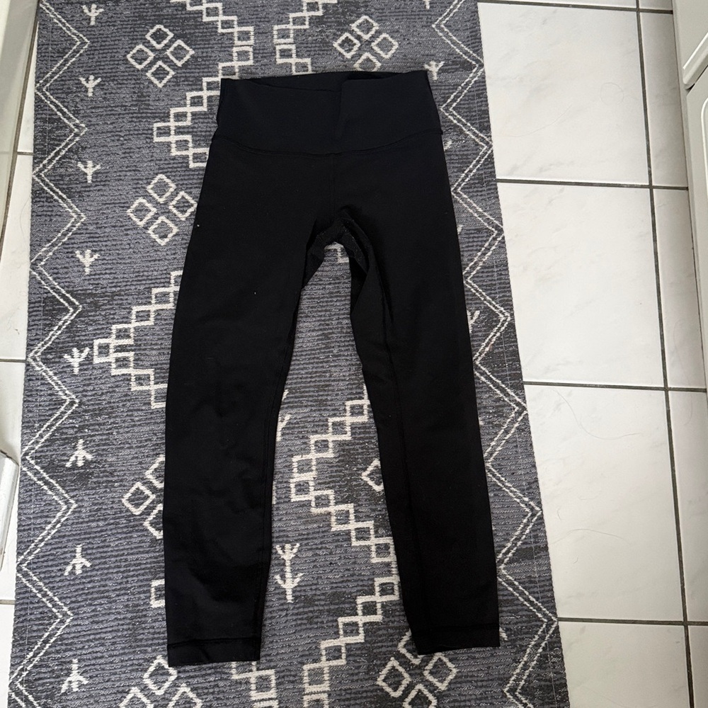 Lululemon Wunder Under Crop Leggings Tights Black High Rise - Picture 2 of 7